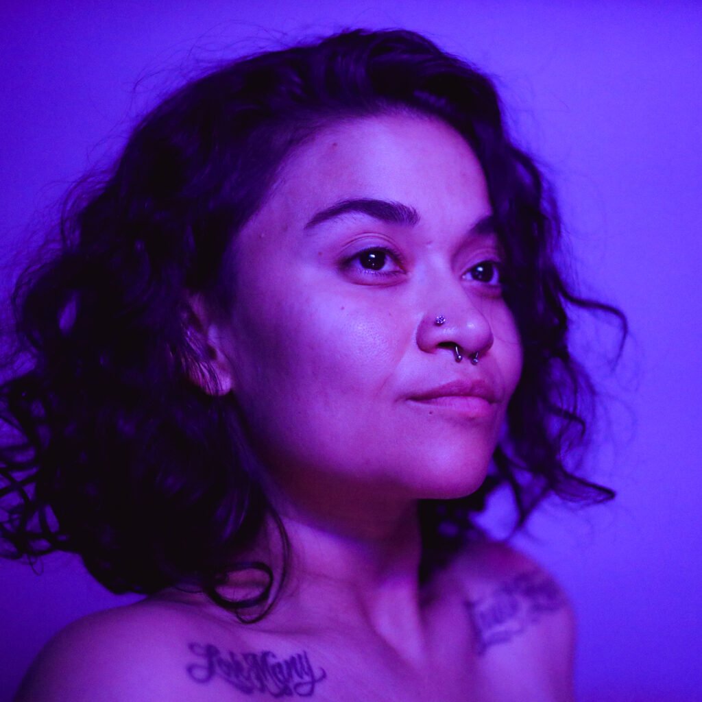 K11Vision self portrait with purple glowing hue